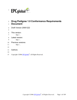 Drug Pedigree Conformance