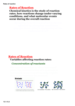 Rates of reaction