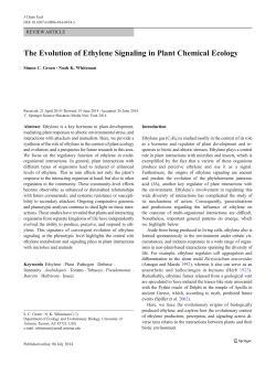 The Evolution of Ethylene Signaling in Plant Chemical Ecology