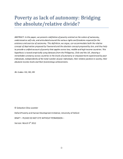 Poverty as lack of autonomy: Bridging the absolute/relative