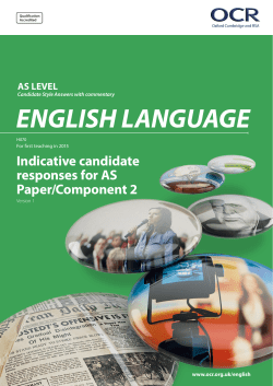 AS Level English Language Exemplar Candidate Work