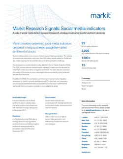 Markit Research Signals: Social media indicators