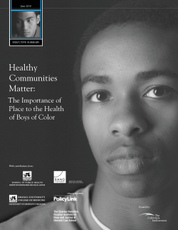 Healthy Communities Matter: The Importance of Place to