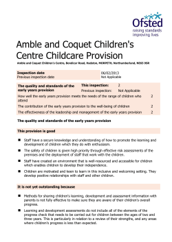 Amble and Coquet Children`s Centre Childcare Provision