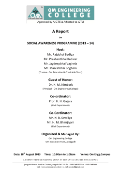 A Report - Om Engineering College