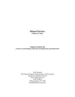 Bilingual Education: Cause or Cure? - perg