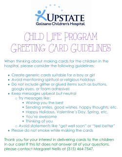 Child Life Program Greeting Card Guidelines