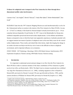 Evidence for Subglacial Water Transport in a Tributary of the Kamb