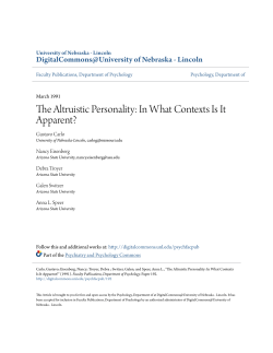 The Altruistic Personality: In What Contexts Is It