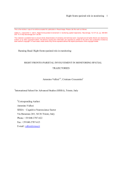 Right fronto-parietal role in monitoring 1 Running Head: Right fronto