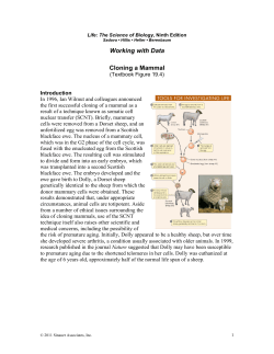 Working with Data Cloning a Mammal