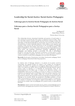 Leadership for Social Justice: Social Justice Pedagogies