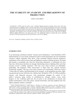 the stability of anarchy and breakdown of production