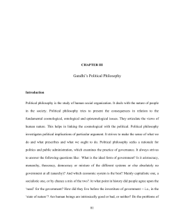 Gandhi`s Political Philosophy