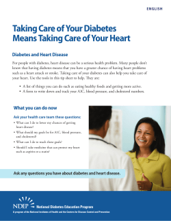 Taking Care of Your Diabetes Means Taking Care of Your Heart
