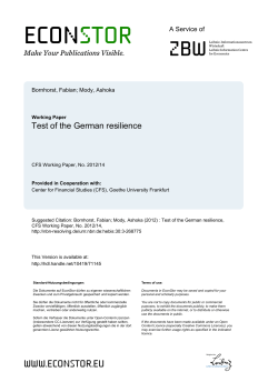Test of the German resilience