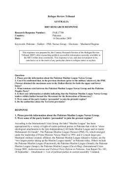 Pakistan &ndash; Sialkot - PML Nawaz Group &ndash; Elections