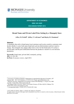 Brand Name and Private Label Price Setting by a Monopoly Store