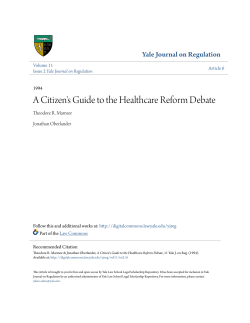 A Citizen`s Guide to the Healthcare Reform Debate
