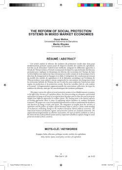 ThE REfoRm of SociaL PRoTEcTion SySTEmS in mixEd maRkET
