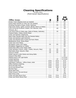 Cleaning Specifications