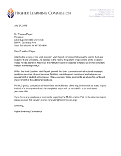 HLC Multi-Location Evaluation Visit Report