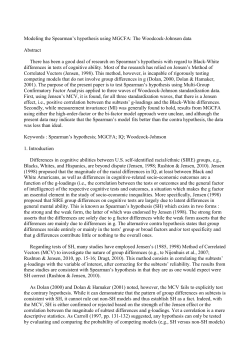 Modeling the Spearman`s hypothesis using MGCFA