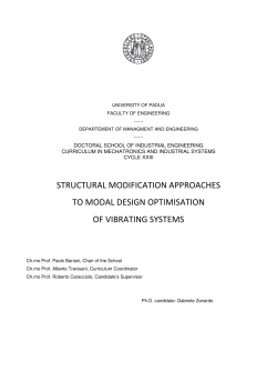 structural modification approaches to modal design optimisation of