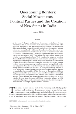Questioning Borders: Social Movements, Political Parties and the