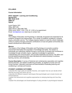 Learning and Conditioning