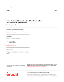 At the Borders of Translation: Traditional and Modern (ist
