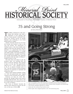 2014 Summer Newsletter 2014 Fall Newsletter