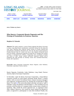 Corporate Beauty Pageants and the Prizing