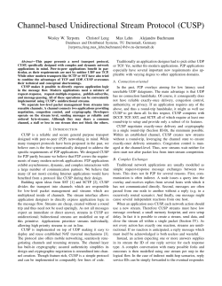 Channel-based Unidirectional Stream Protocol (CUSP) - DVS