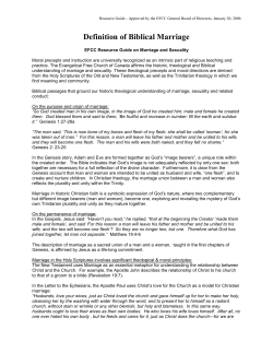 Definition of Biblical Marriage