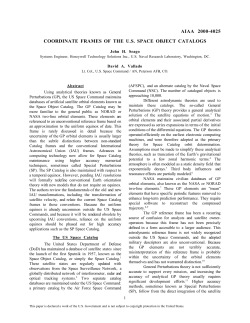 Coordinate frames of the US space object Catalogs, AIAA
