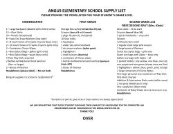 ANGUS ELEMENTARY SCHOOL SUPPLY LIST OVER
