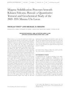 Magma Solidification Processes beneath