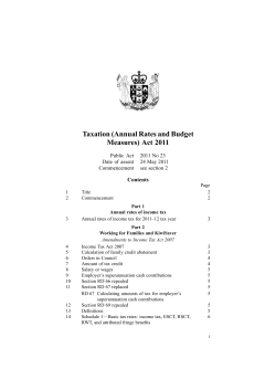 Taxation (Annual Rates and Budget Measures) Act 2011