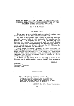 AFRICAN BEEKEEPERS: NOTES ON METHODS AND CUSTOMS