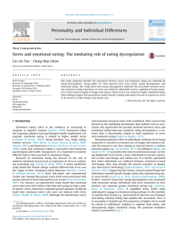 Stress and emotional eating: The mediating role of eating