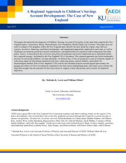 The Case of New England - Center on Assets, Education, and