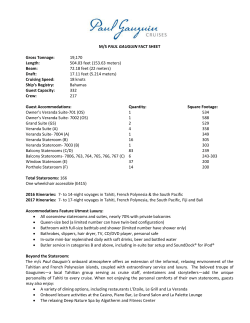 M/S PAUL GAUGUIN FACT SHEET Gross Tonnage: 19,170 Length