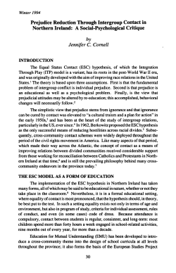 Prejudice Reduction Through Intergroup Contact in Northern Ireland