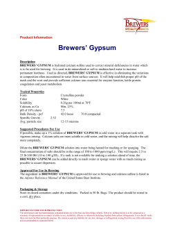 Brewers` Gypsum - BSG Craft Brewing