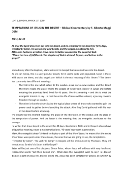 Biblical Commentary by F. Alberto Maggi OSM Mk 1,12-15