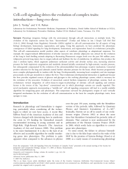 Cell&ndash;cell signaling drives the evolution of complex traits: introduction