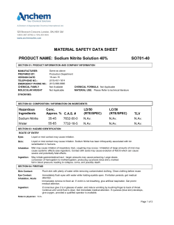 PRODUCT NAME: Sodium Nitrite Solution 40