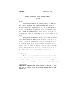 Automatic Processing of Foreign Language Documents