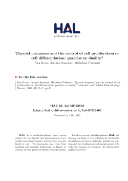 Thyroid hormones and the control of cell proliferation or cell